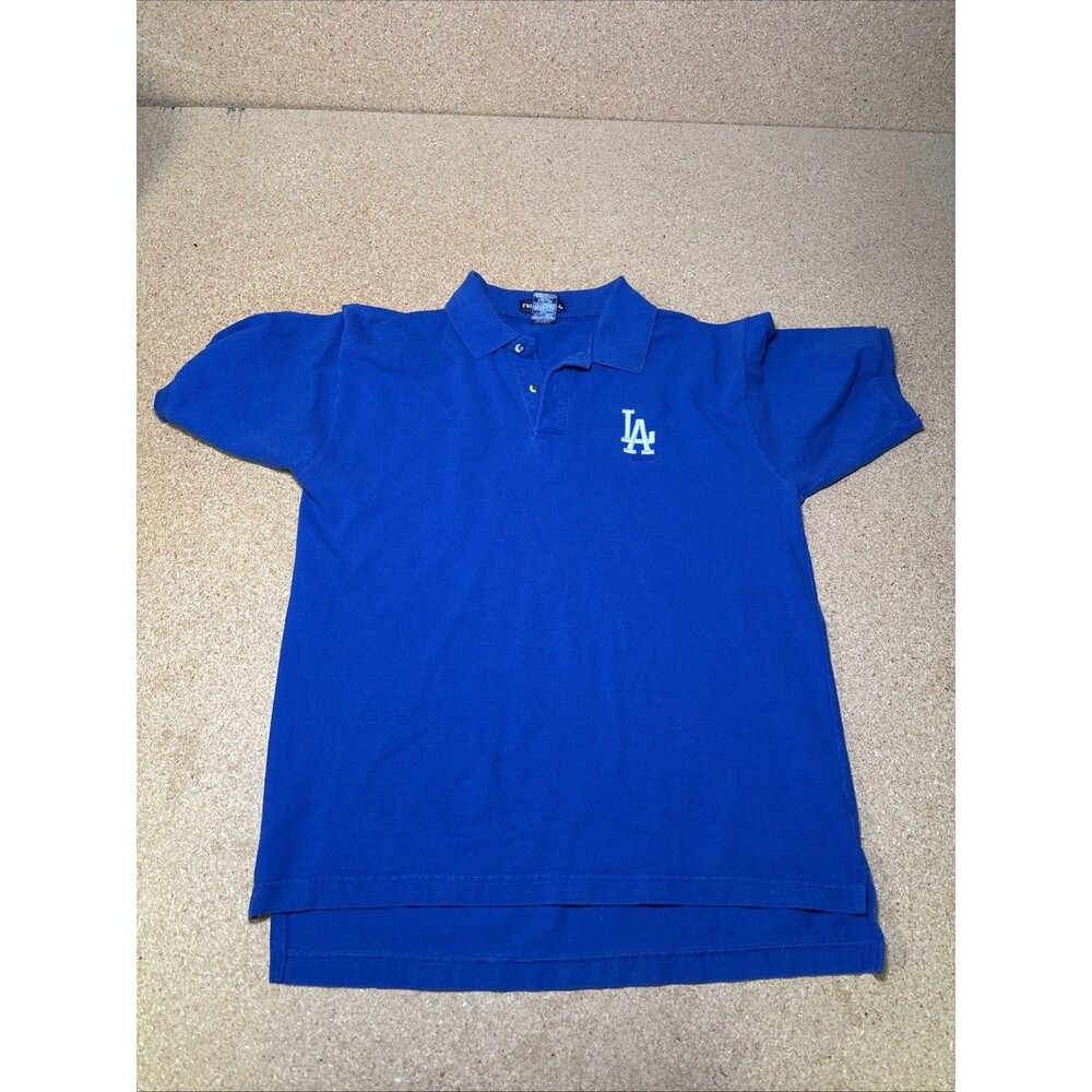 Vintage LA Dodgers Shirt Mens XL Blue Polo Golf Logo Fruit Of The Loom D2